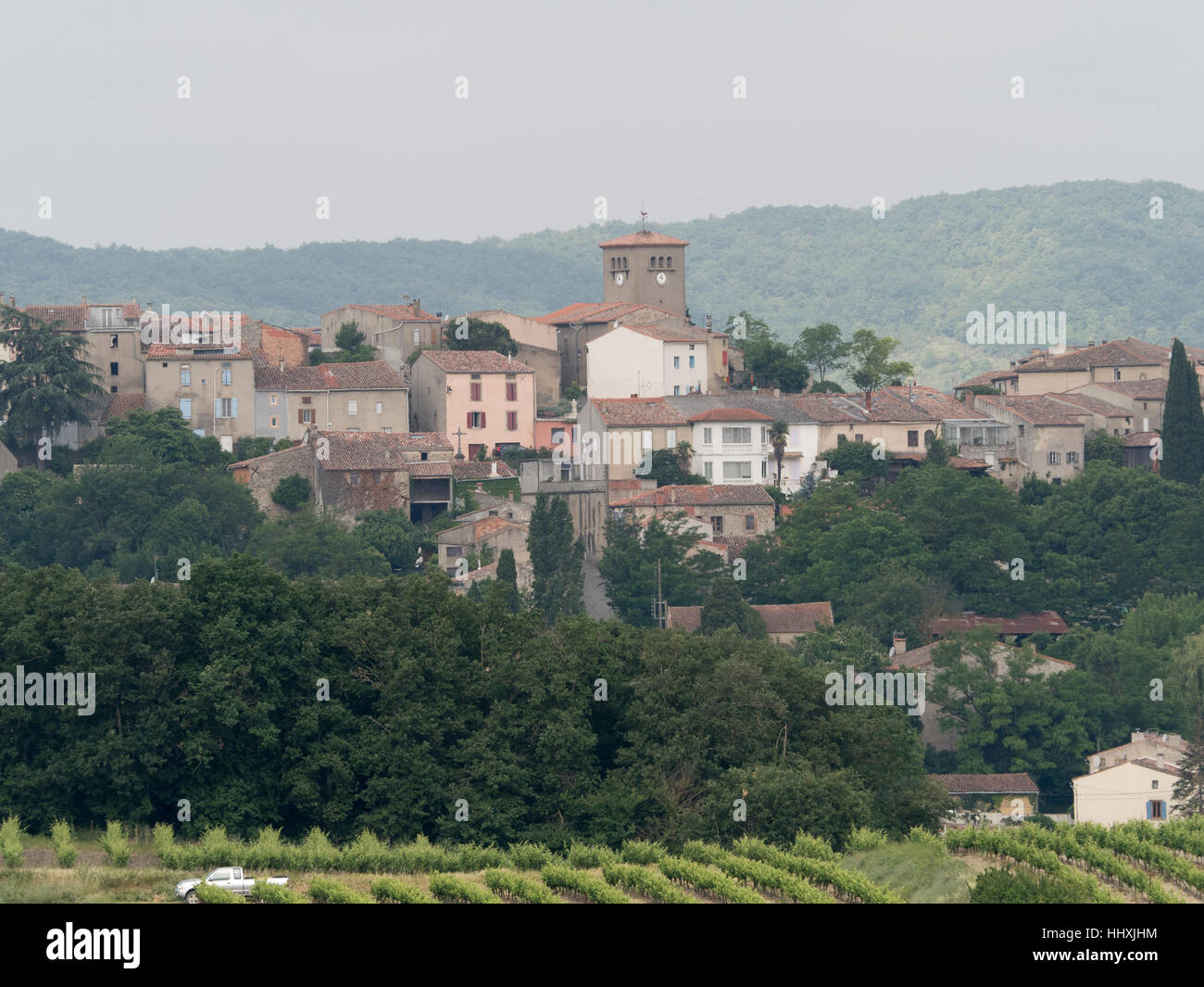 Views of the hilltop village of BellegardeduRazes near Limoux in