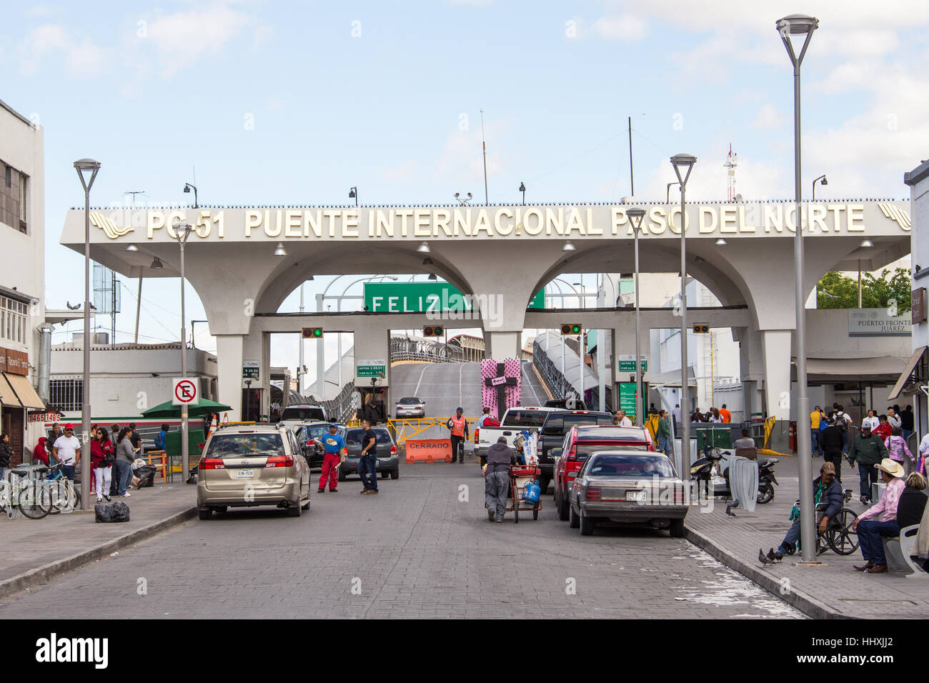 Juarez, Mexico and El Paso USA border, from the American side Stock Photo