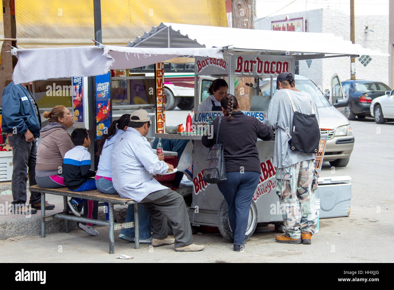 Taco stand in Juarez, Mexico Stock Photo
