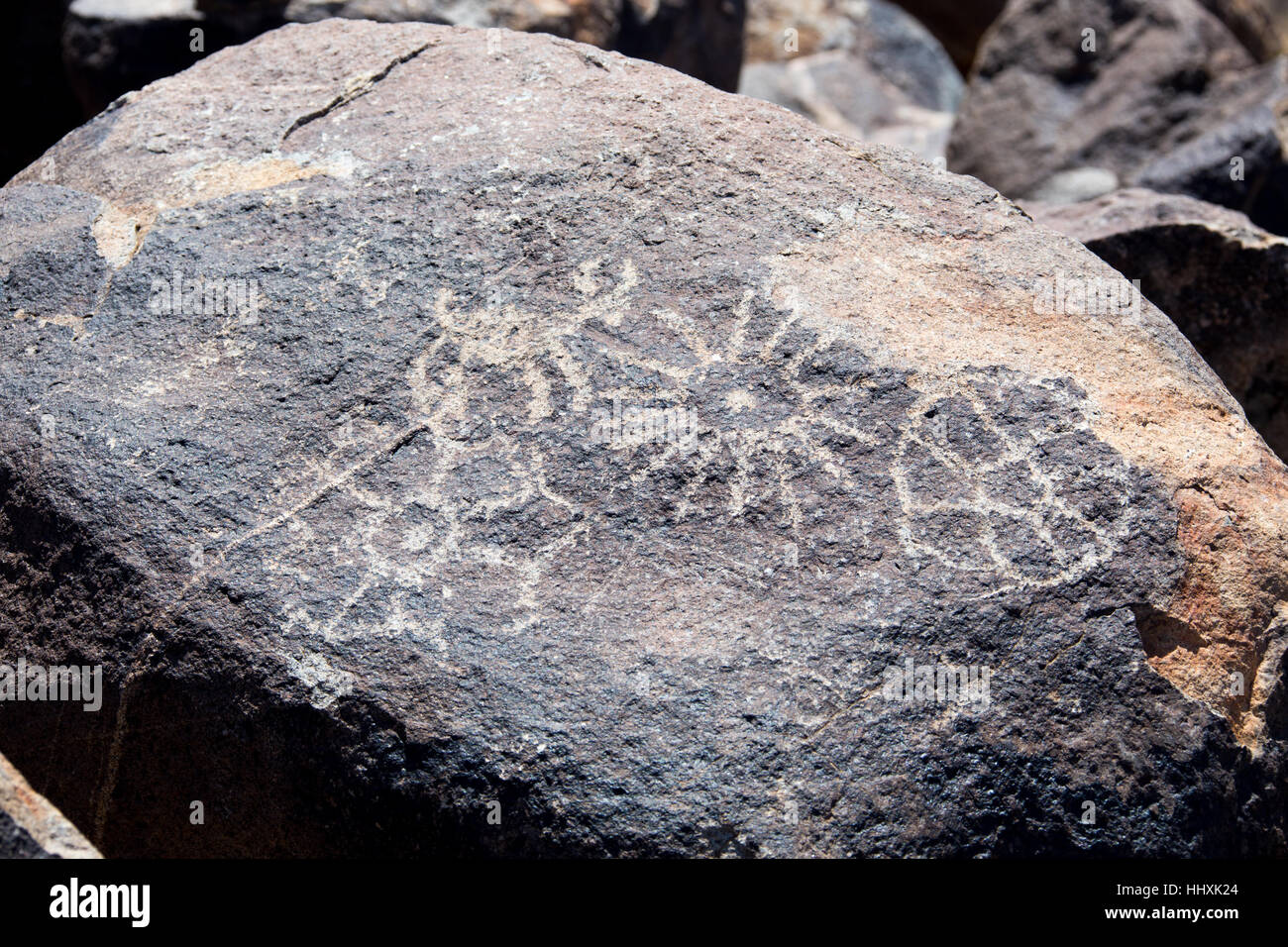 Prehistoric Hohokam native american petroglyphs, Saguaro National Park ...