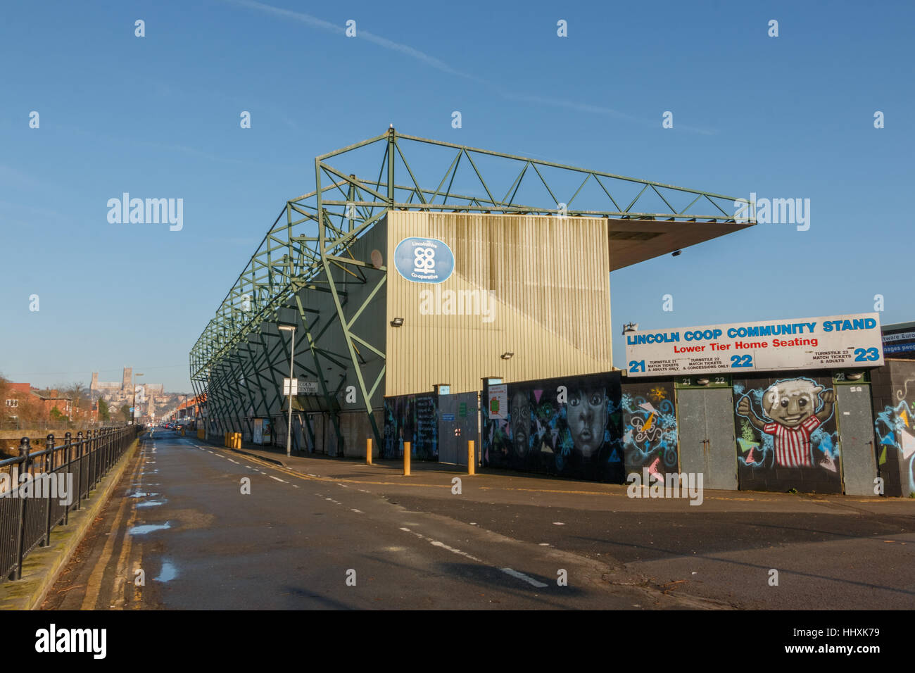 Lincoln City Football Stadium Stock Photo