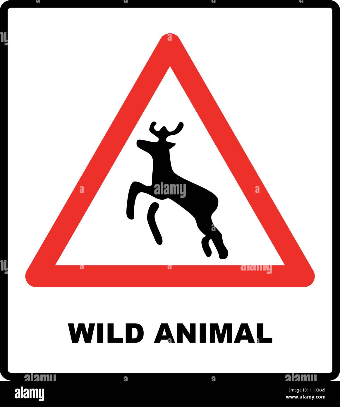 Warning Beware Of Wild Animals Warning Sign Stock Illustration