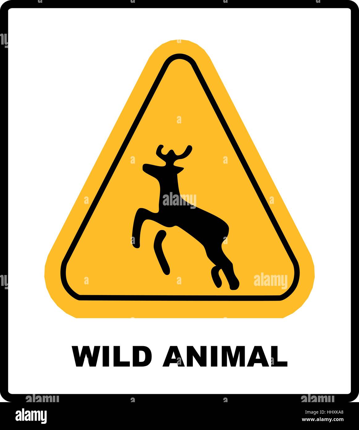 Warning beware of wild animals sign Royalty Free Vector
