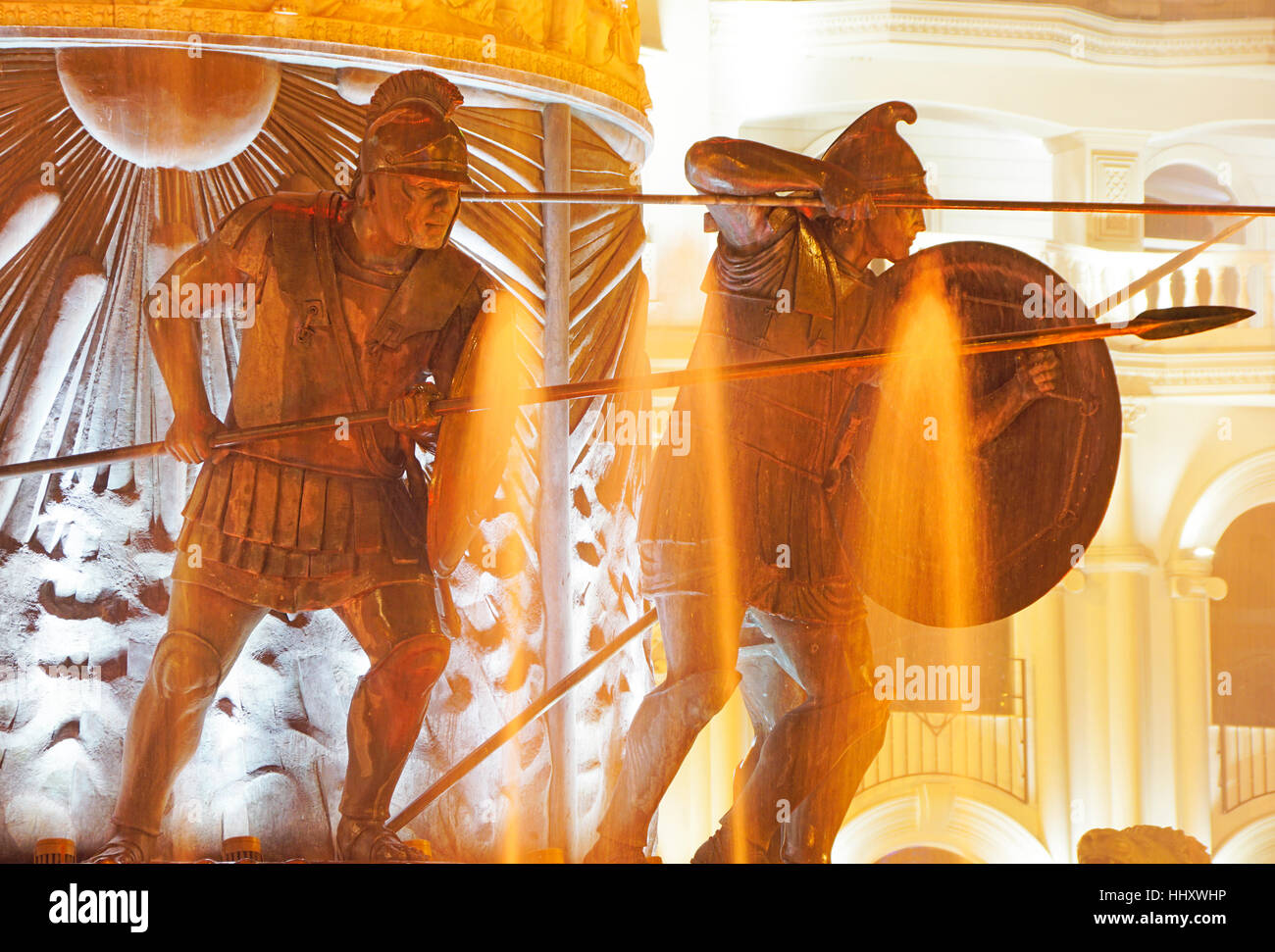 Statues of Macedonian soldiers on monument to Alexander the Great in ...