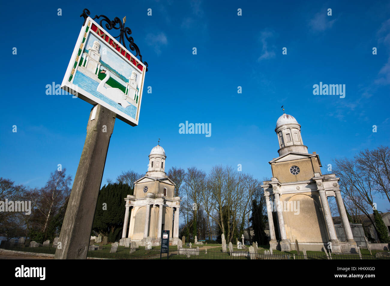 Mistley village sign Stock Photo - Alamy