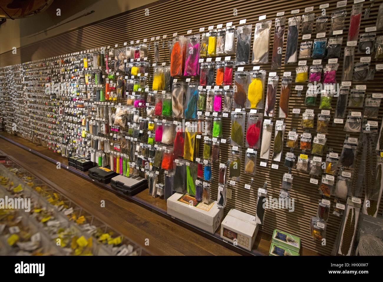 A display of Fly tying Materials for Flyfishing SCO 11,690 Stock Photo -  Alamy