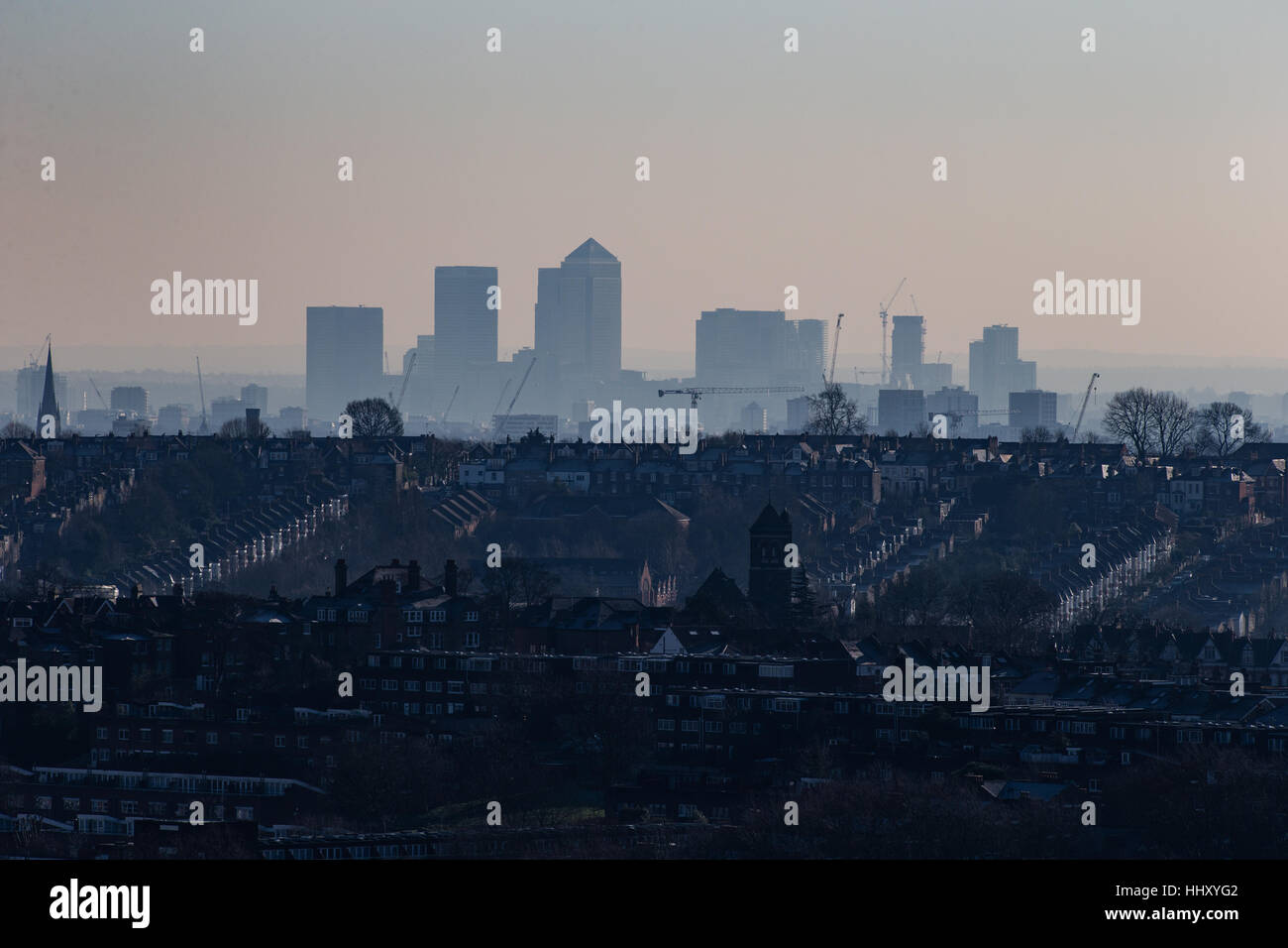 Alexandra Palace View Canary Wharf High Resolution Stock Photography ...