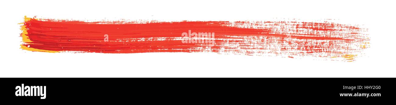 red vector brush strokes of paint on white background Stock Vector ...