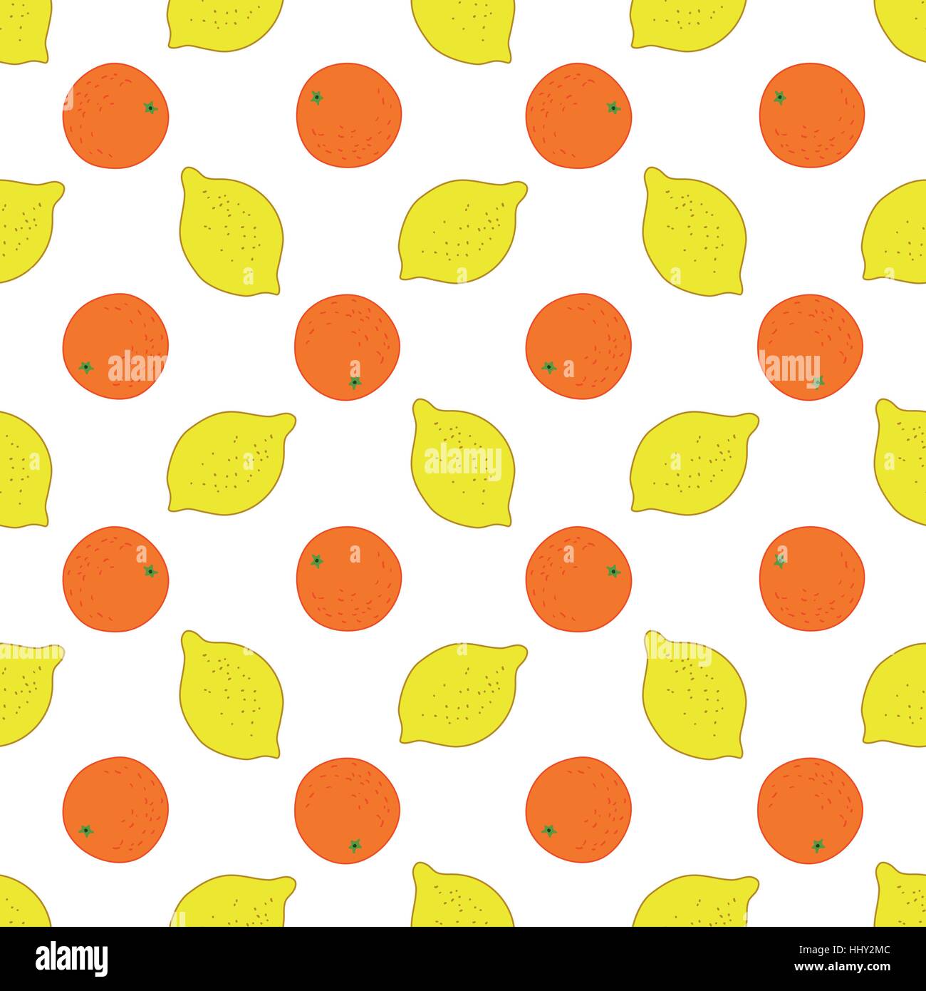 seamless pattern of fruit - lemons and oranges on a white background ...