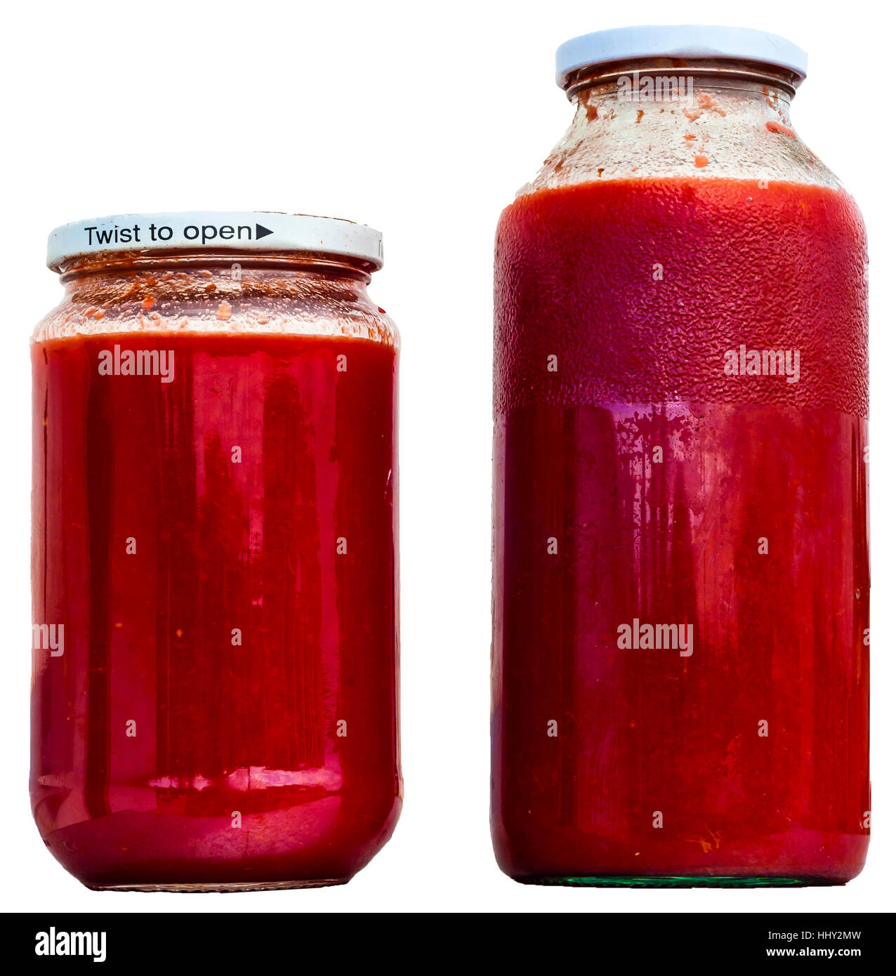 Glass containers with homemade tomato sauce Stock Photo Alamy