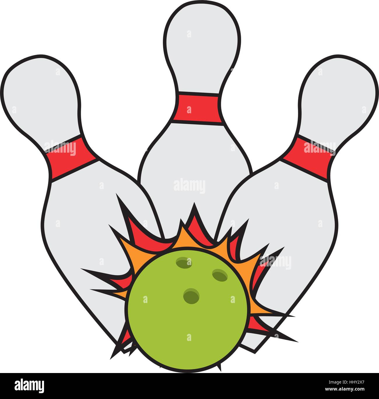 bowling ball pin strike cartoon Stock Vector Image & Art - Alamy