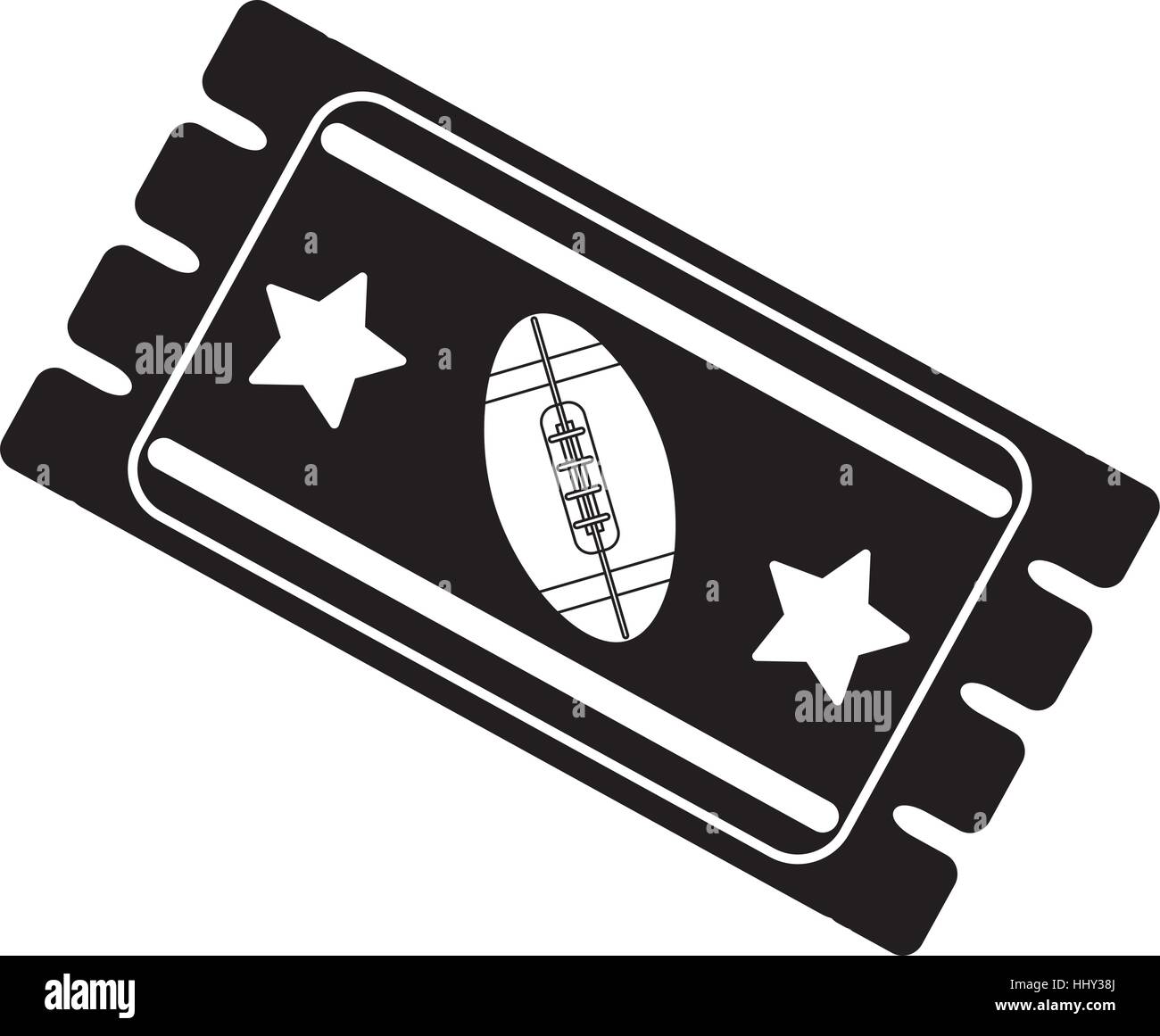 silhouette ticket game american football icon Stock Vector Image & Art ...
