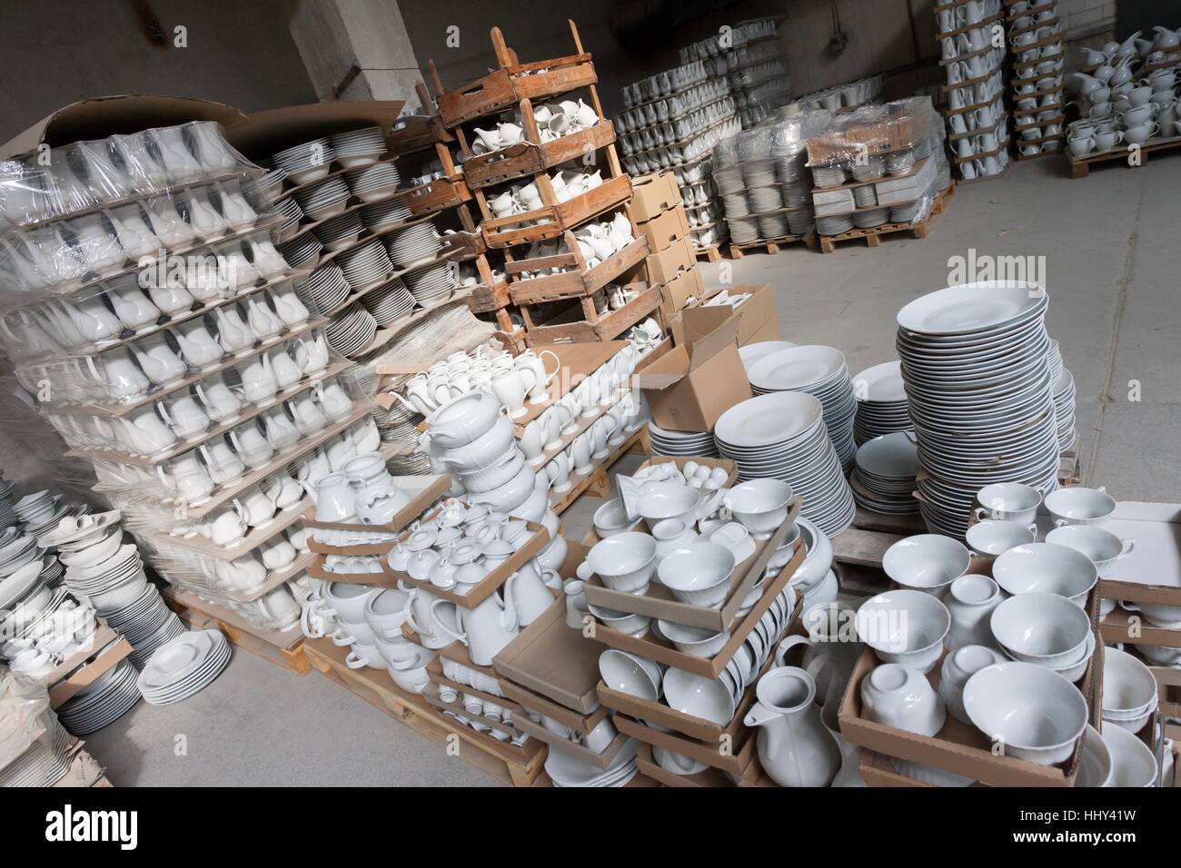 Chodziez, Poland March 19, 2012 The factory produces porcelain Stock