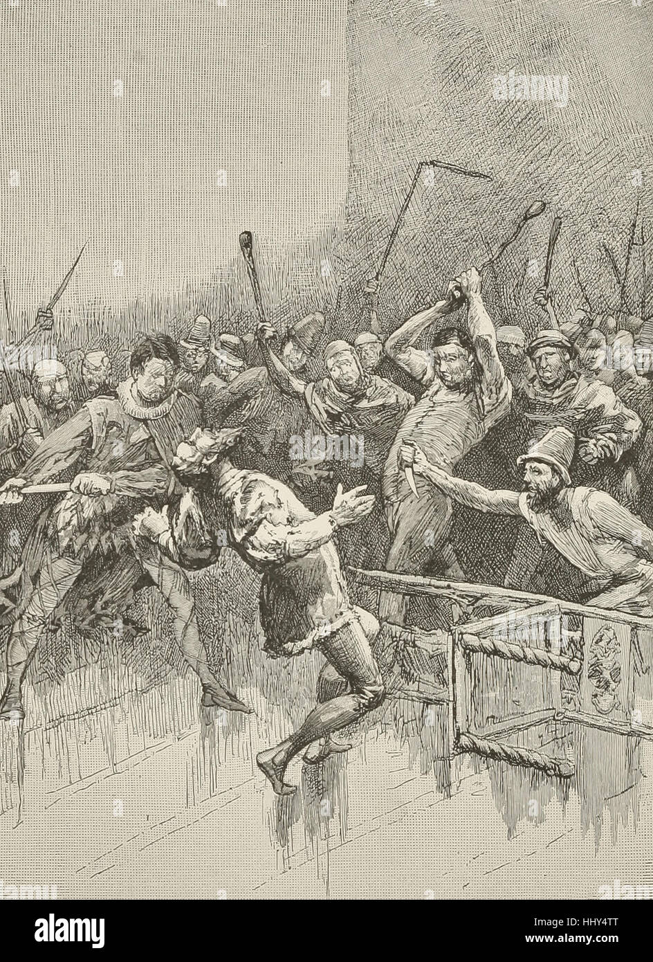 The Death of Jacob van Artewald by an angry mob Stock Photo