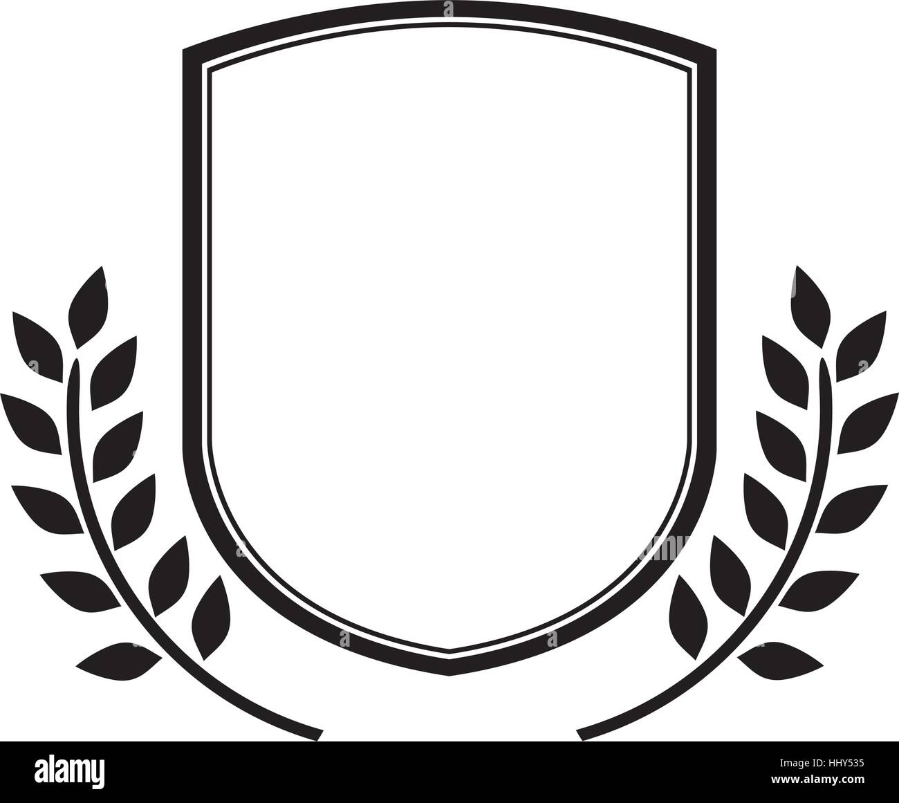 monochrome shield contour with olive branch anf flags vector ...