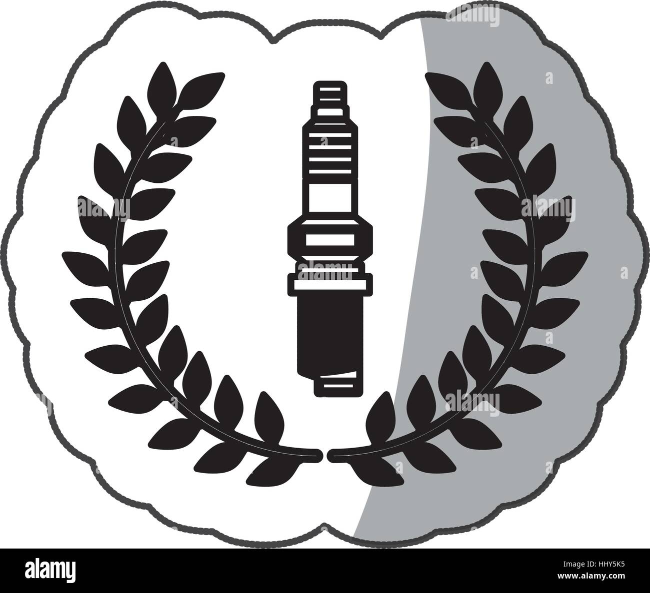 Spark plug monochrome sticker black Stock Vector Images - Alamy
