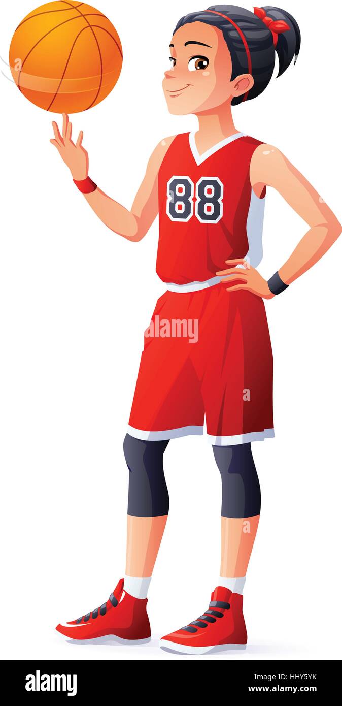 Young beautiful woman playing basketball Stock Vector Images - Alamy