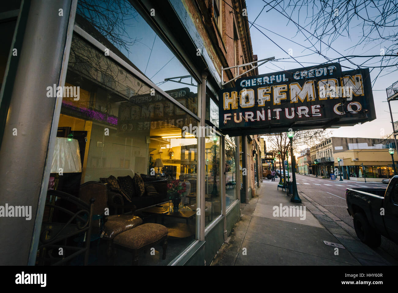 Furniture store, along Dauphin Street, in downtown Mobile, Alabama Stock Photo Alamy