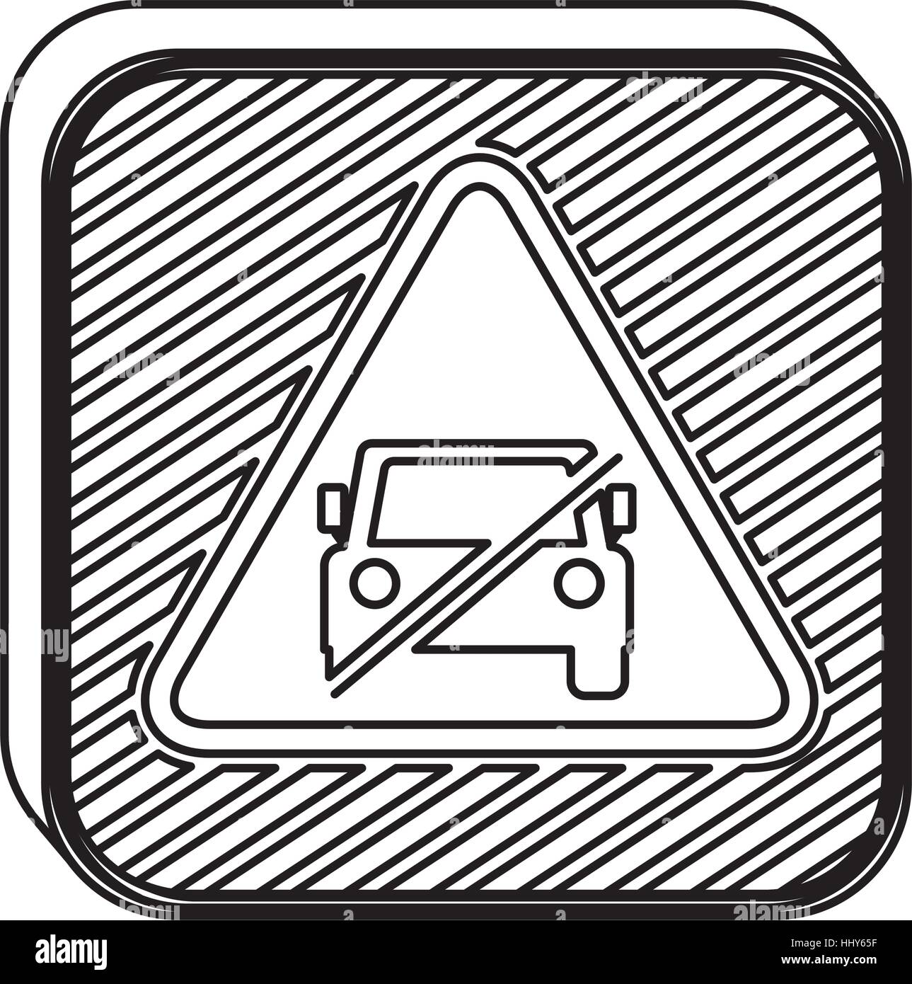 silhouette square shape no parking traffic sign vector illustration ...