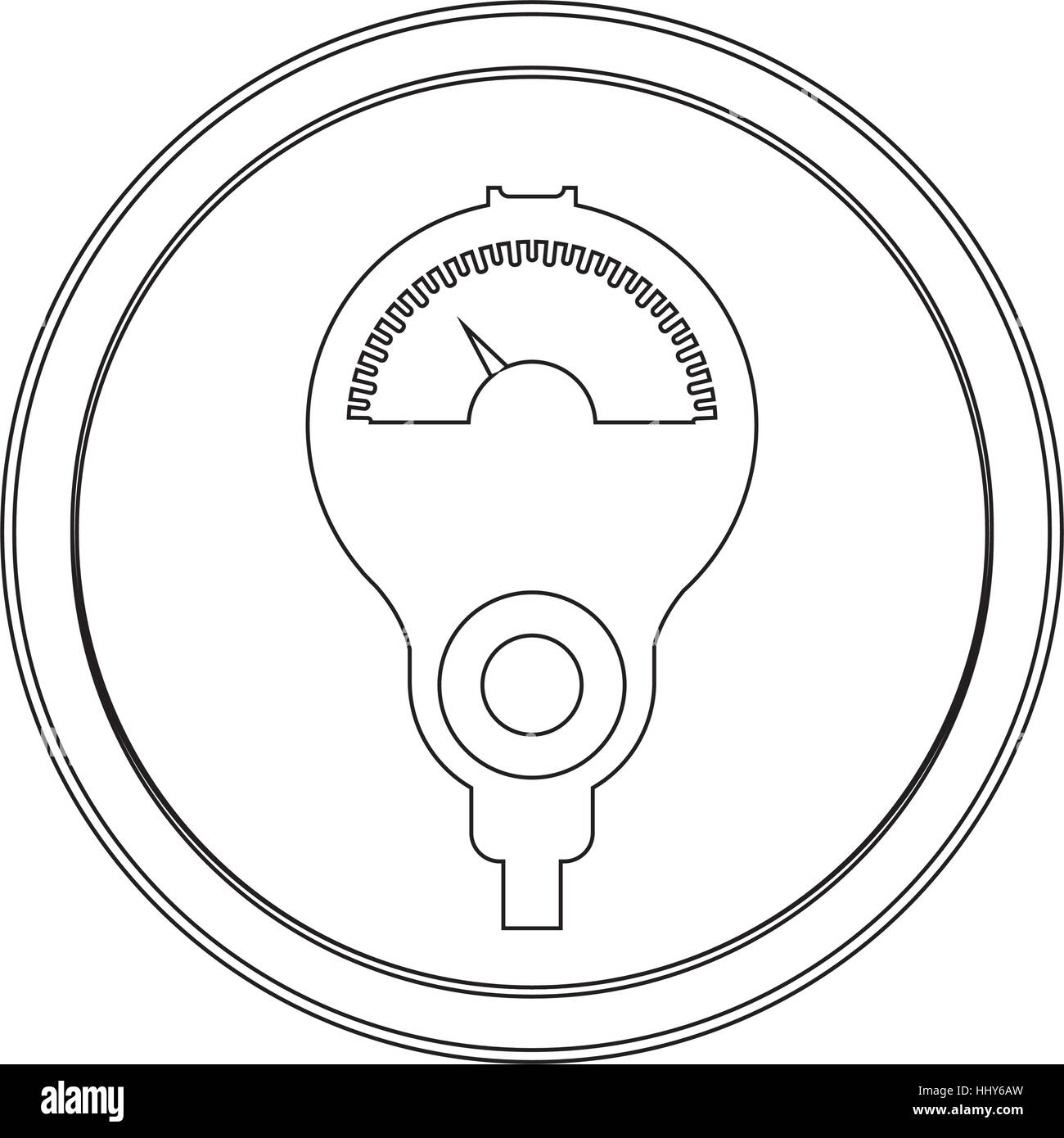 silhouette circular shape with parking meter icon flat vector ...