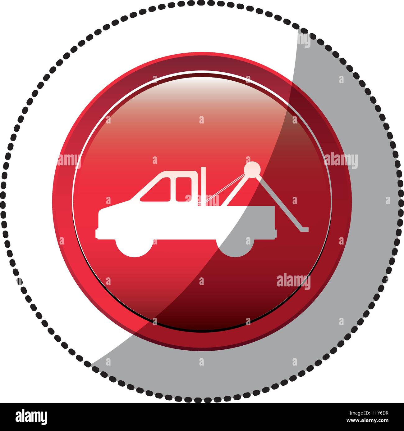 dotted sticker with tow truck icon vector illustration Stock Vector ...