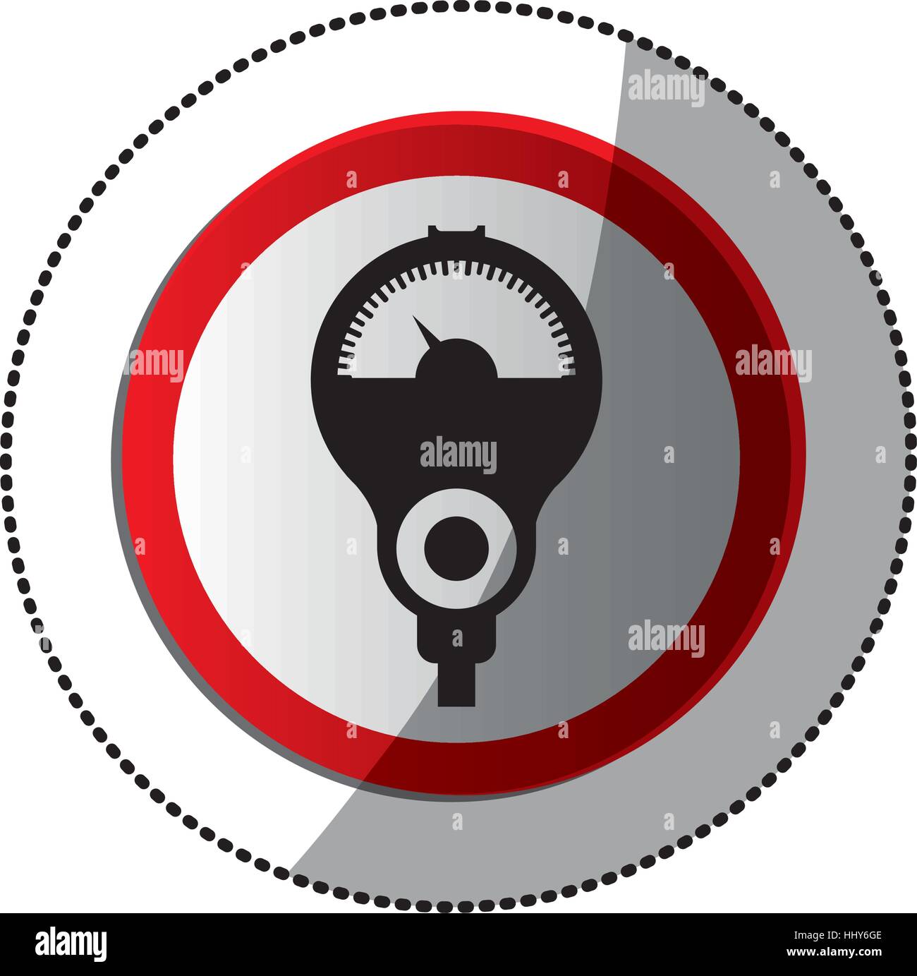 dotted sticker with parking meter vector illustration Stock Vector ...