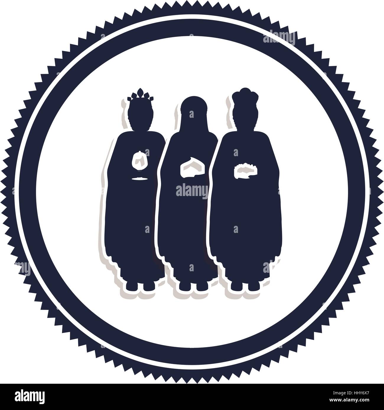 silhouette border with the three wise men vector illustration Stock ...