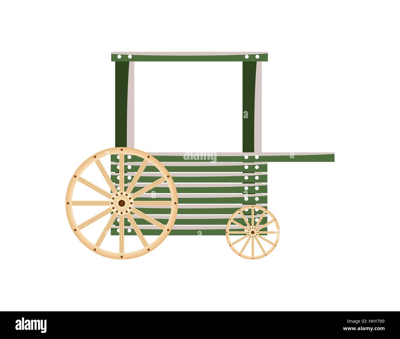 Wooden cart isolated on white background Vector illustration Stock