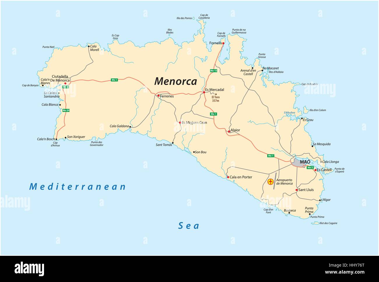 Map Of Menorca Spain Menorca Map High Resolution Stock Photography And Images - Alamy