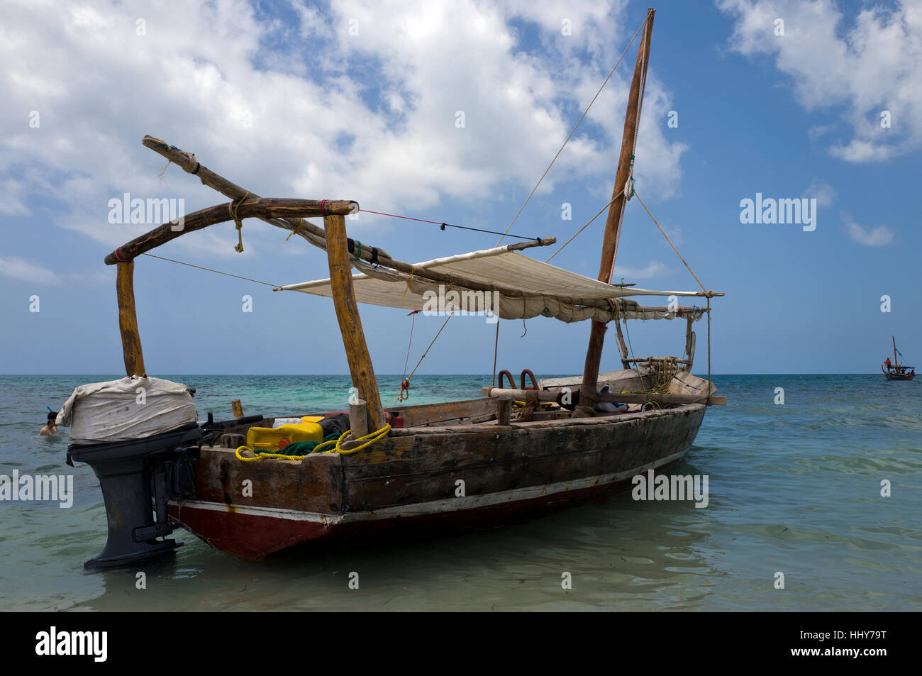 Traditional sailing boat in Zanzibar Stock Photo