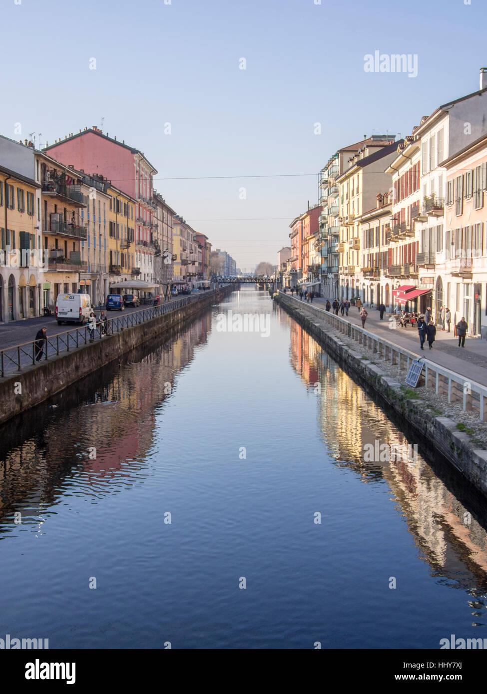 Milano , Navigli Area in winter Stock Photo - Alamy