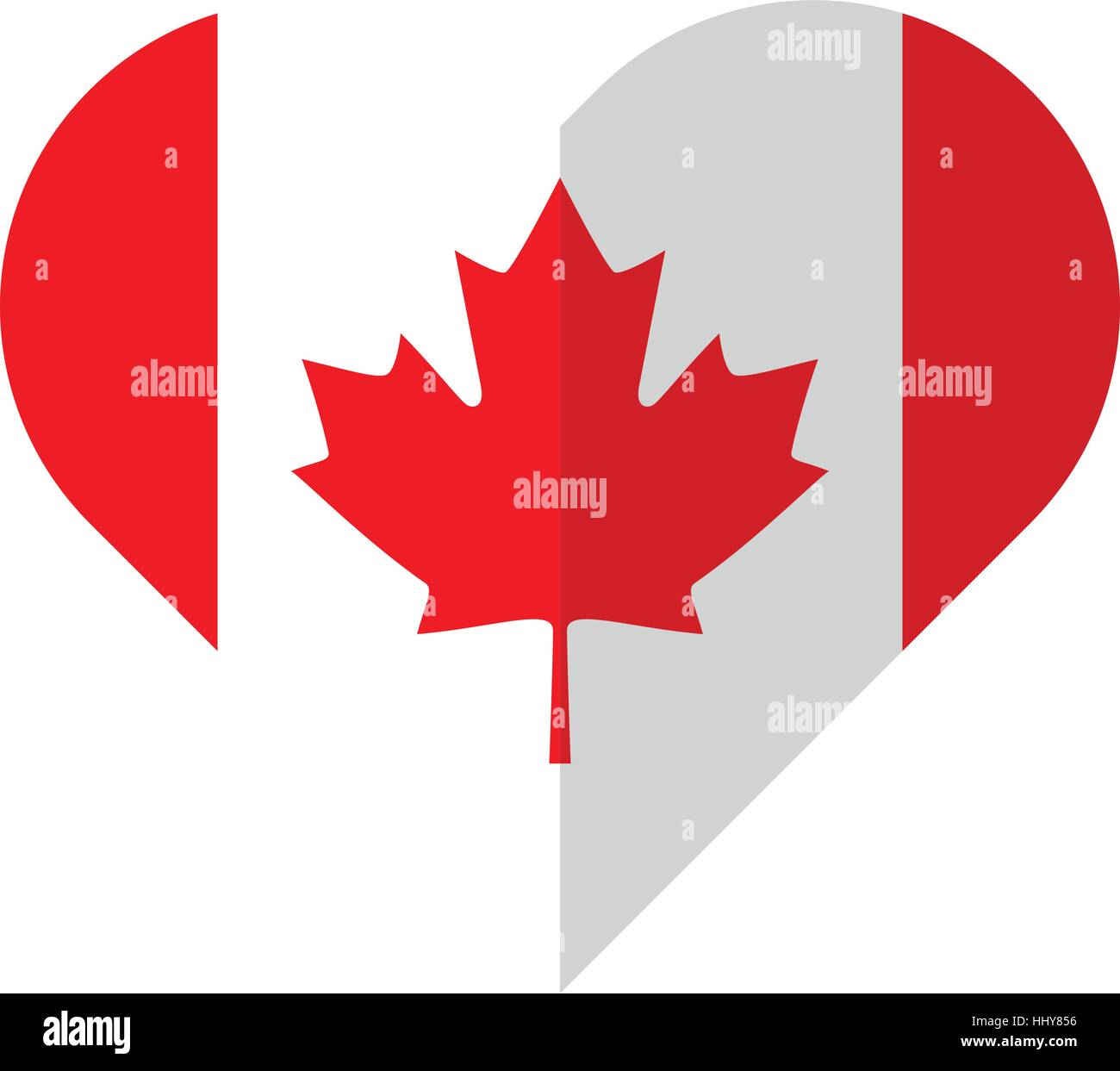 Vector image of the Canada flat heart flag Stock Vector