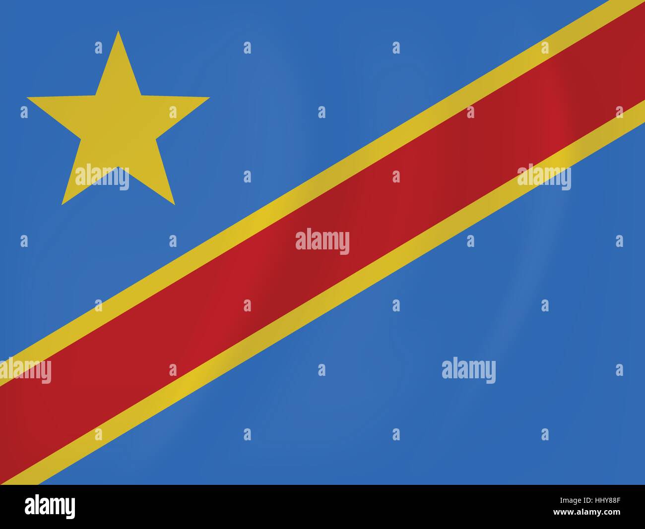 Vector image of the Democratic Republic of Congo waving flag Stock Vector