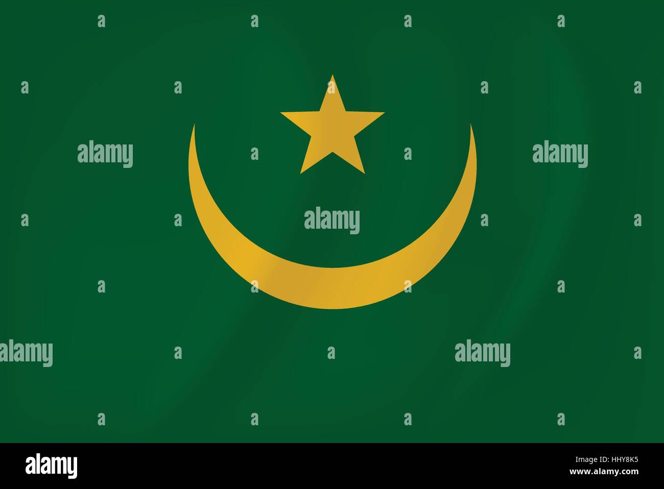 Vector image of the Mauritania waving flag Stock Vector