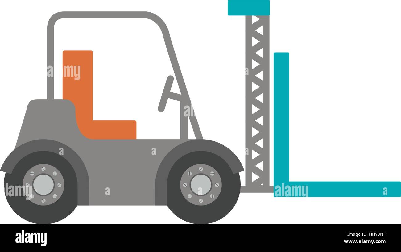 forklift truck with forks icon vector illustration Stock Vector Image ...