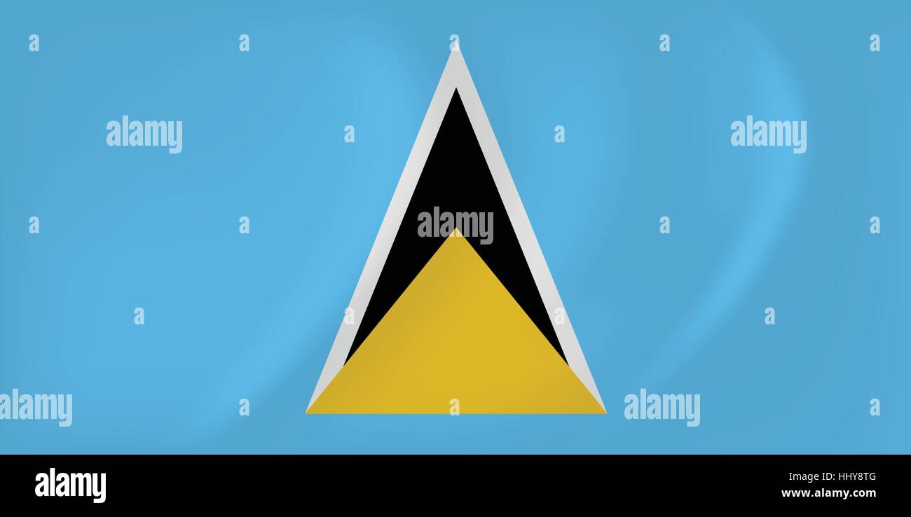 Vector image of the Saint Lucia waving flag Stock Vector