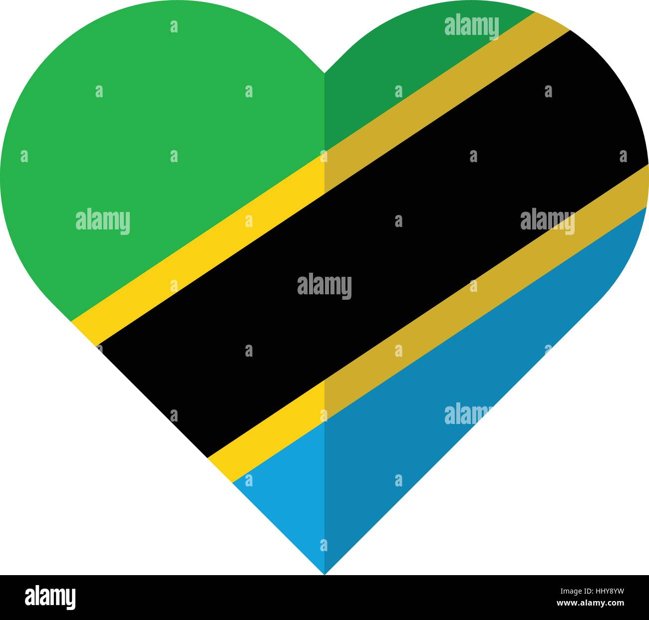 Vector image of the Tanzania flat heart flag Stock Vector Image & Art ...