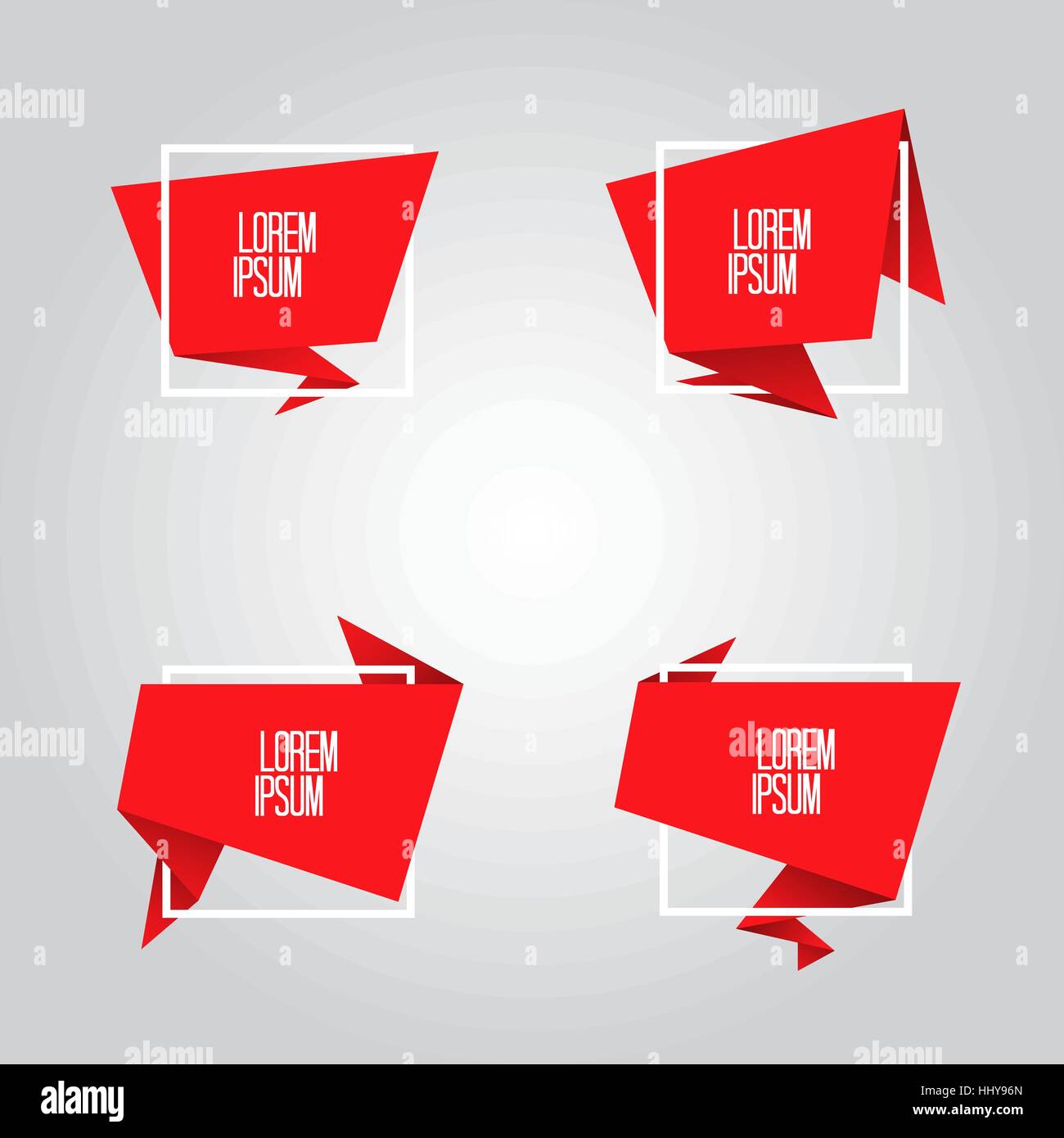 Origami speech bubble red Stock Vector Images - Alamy