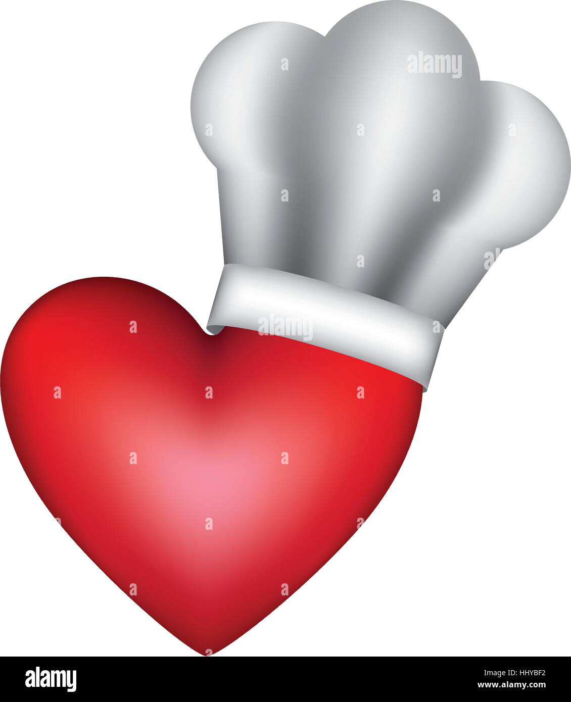 Download realistic silhouette of chefs hat with heart vector ...