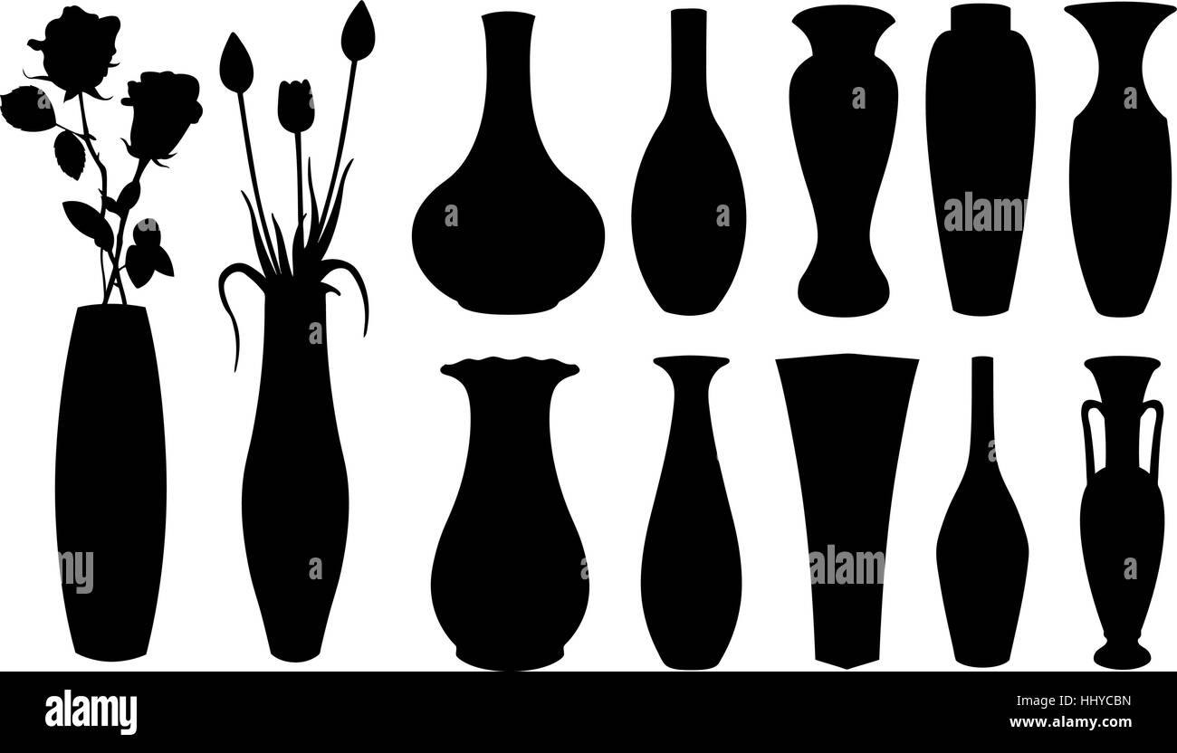 set of black vases isolated Stock Vector Image & Art Alamy