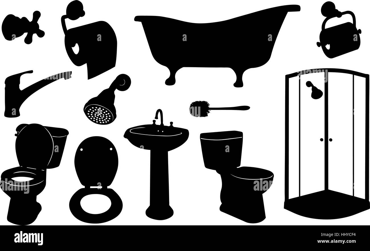 Bathroom set isolated Stock Vector Image & Art - Alamy