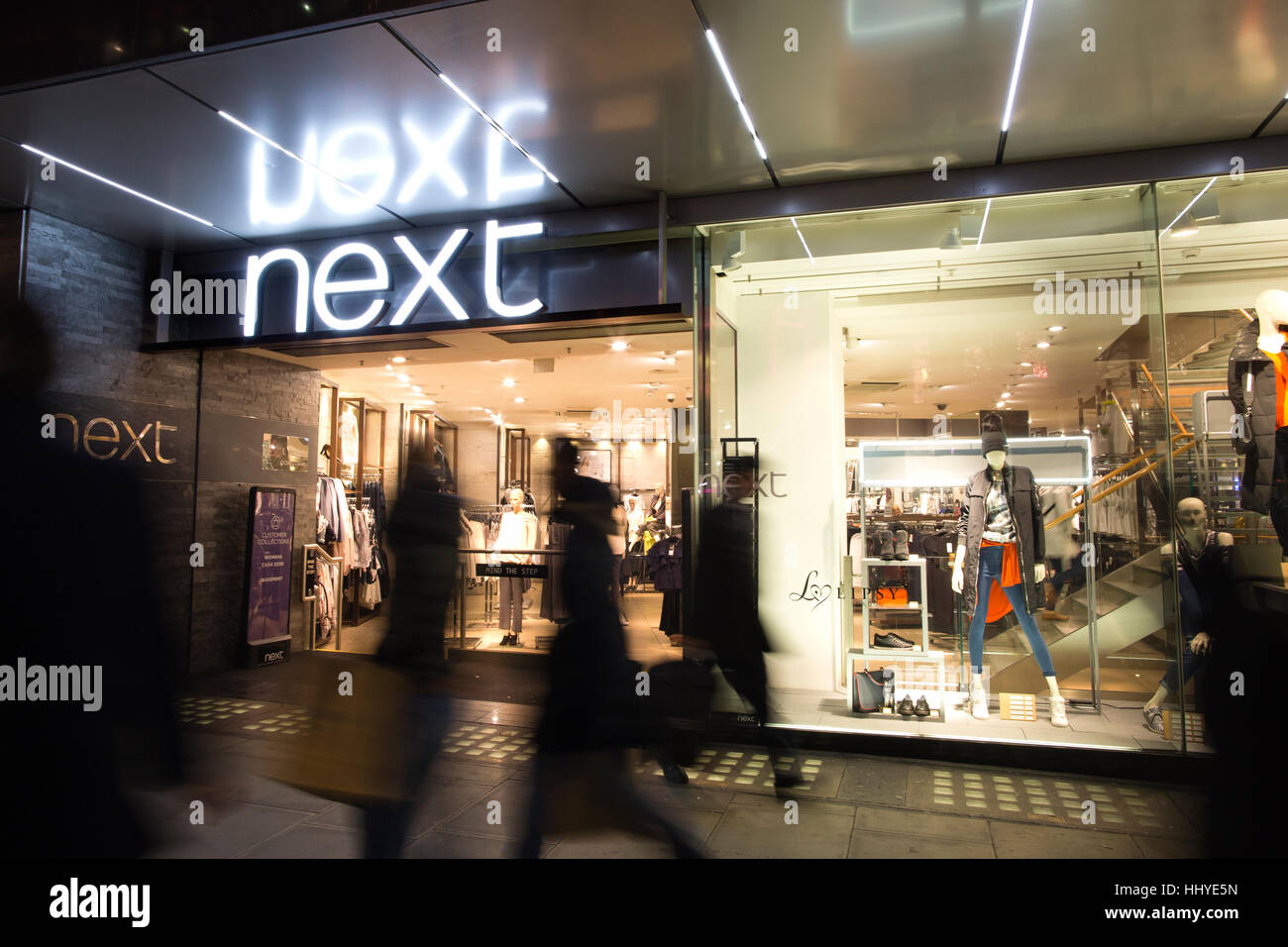NEXT clothes retailer, Oxford Street, central London, England, UK Stock Photo