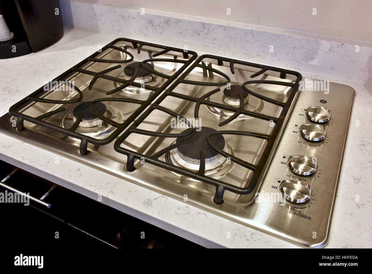 A stove top in a modern kitchen Stock Photo Alamy