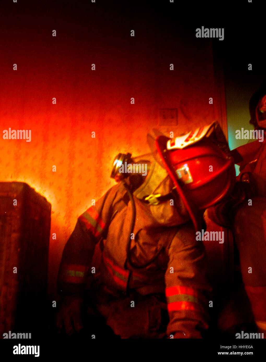 thermal layer begins to come down above DFD1 Lt Andre during a live