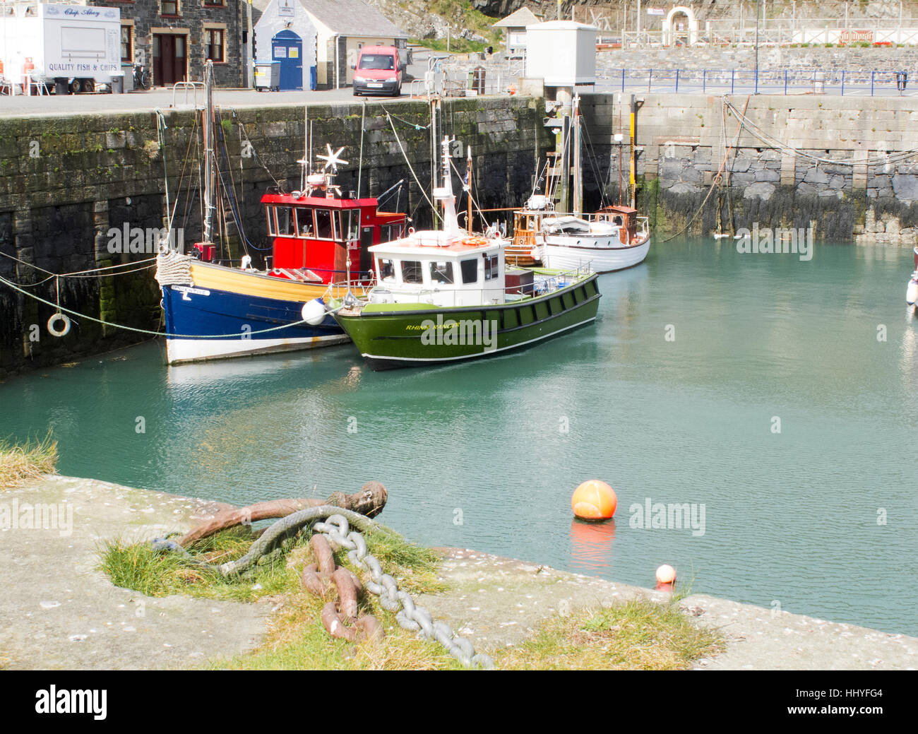 Port Patrick harbour fishing boats. Stock Photo