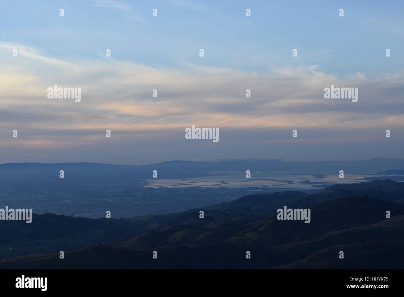 Twilight over the San Francisco Bay Stock Photo