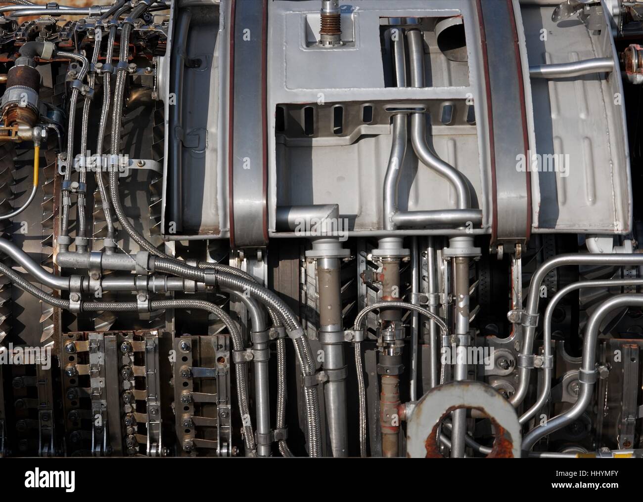 Part of the interiors of an airplane engine Stock Photo - Alamy