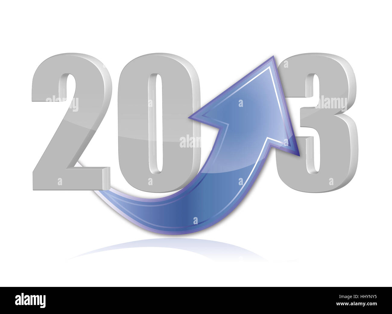 the new year 2013 with an arrow Stock Photo