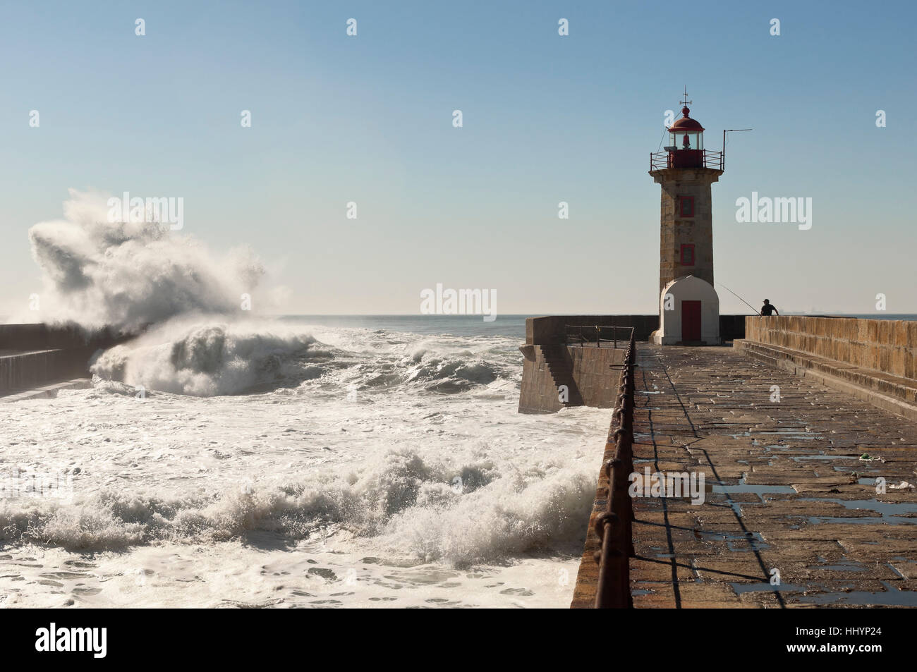 rough, foam, wave, pier, churn, salt water, sea, ocean, water, lighthouse, Stock Photo