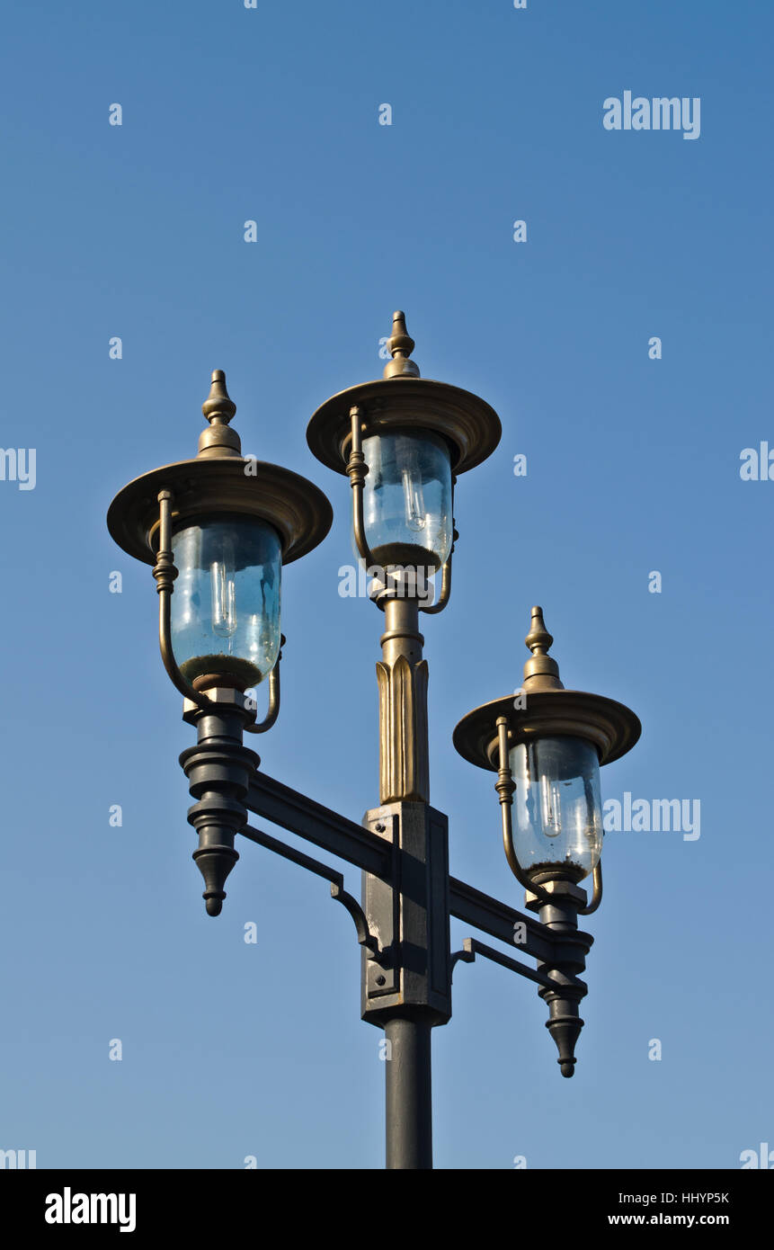 lantern, georgia, blue, lamps, places, lantern, three, georgia, firmament, sky, Stock Photo